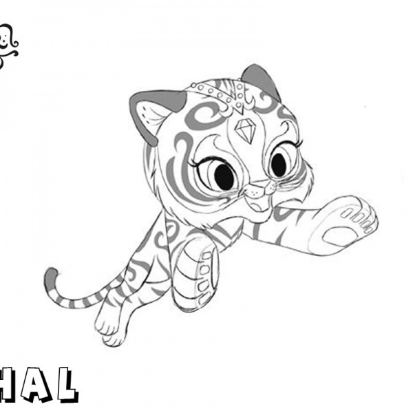 Shimmer and Shine Coloring Pages Pet Monkey Tala - Free Printable ...