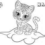 Shimmer and Shine Coloring Pages Pet Nahal on the Cloud