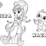 Shimmer and Shine Coloring Pages Princess Samira and Nazboo