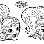 Shimmer and Shine Coloring Pages Rest on the Floor