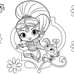 Shimmer and Shine Coloring Pages Shimmer and Pet