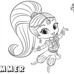 Shimmer and Shine Coloring Pages Shimmer is Dancing