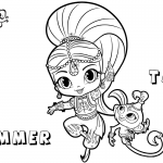 Shimmer and Shine Coloring Pages Shimmer with Pet Tala