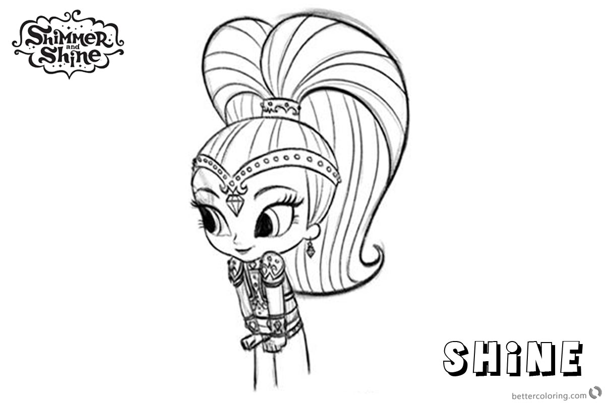 Free Shimmer and Shine Coloring Pages Shine Fan art Printable