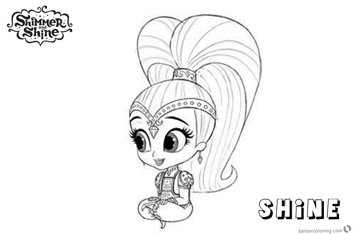 Free Shimmer and Shine Coloring Pages Shine Flying in the Air Printable