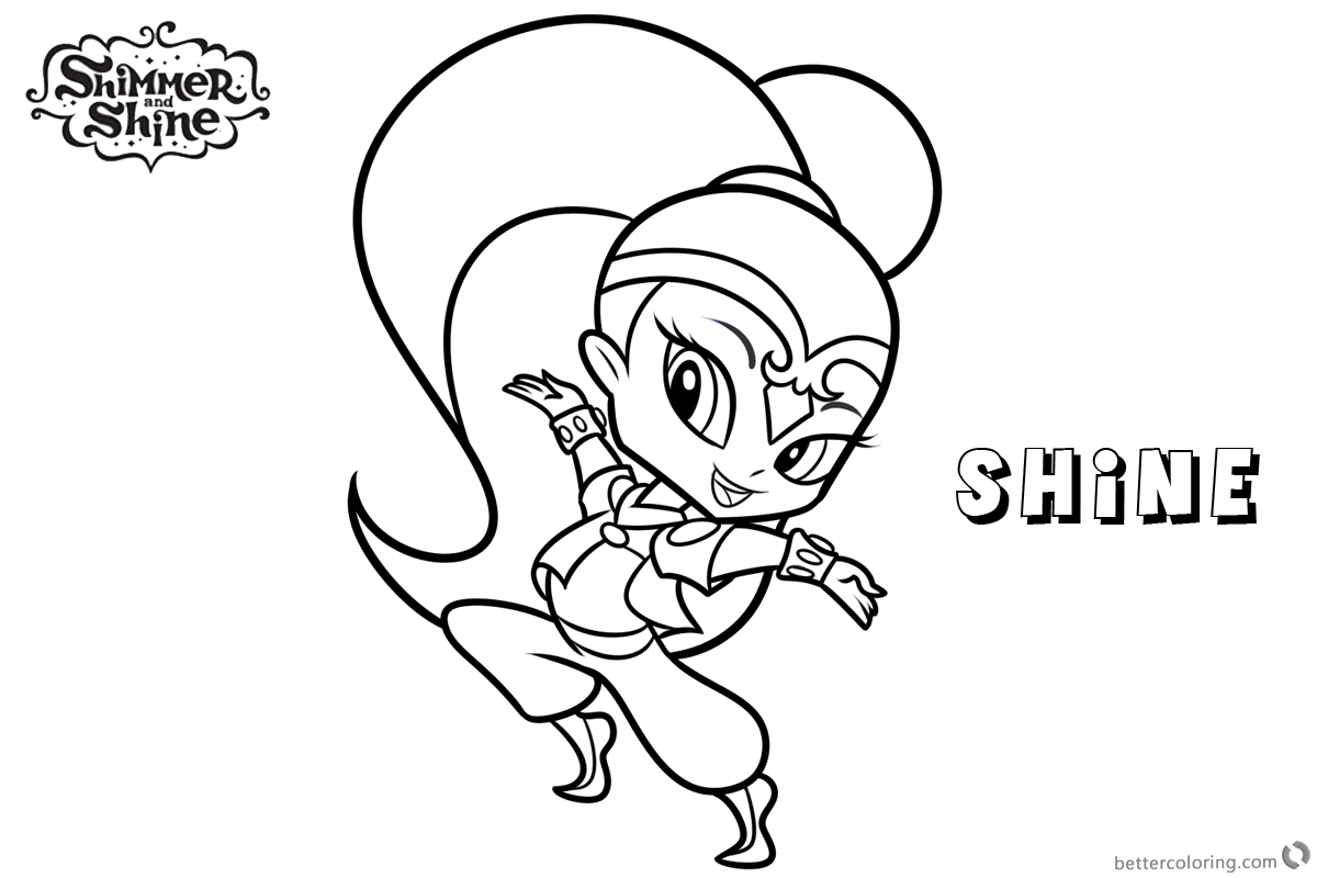 Free Shimmer and Shine Coloring Pages Shine Lineart Printable