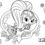 Shimmer and Shine Coloring Pages Shine and Pet Tiger