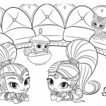 Shimmer and Shine Coloring Pages lying on their stomach