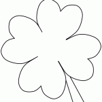 Simple Four Leaf Clover Coloring Pages Clipart