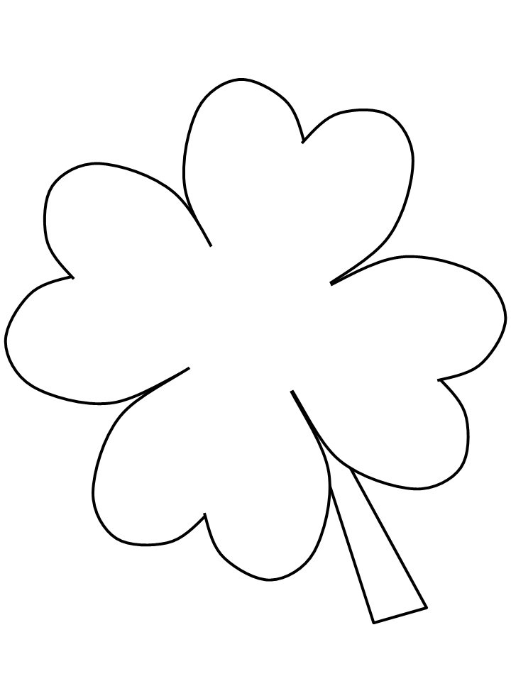 Simple Four Leaf Clover Coloring Pages Clipart - Free Printable