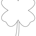 Simple Four Leaf Clover Coloring Pages for good luck