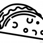 Simple Taco Coloring Page for Preschool Kids