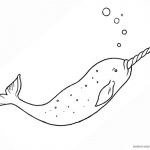 Single Narwhal Coloring Pages
