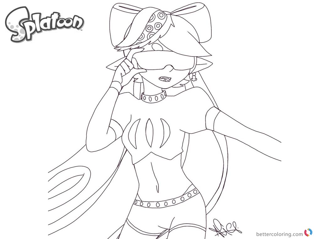 Splatoon 2 Coloring Pages Evil Callie by aligamer005 \ printable
