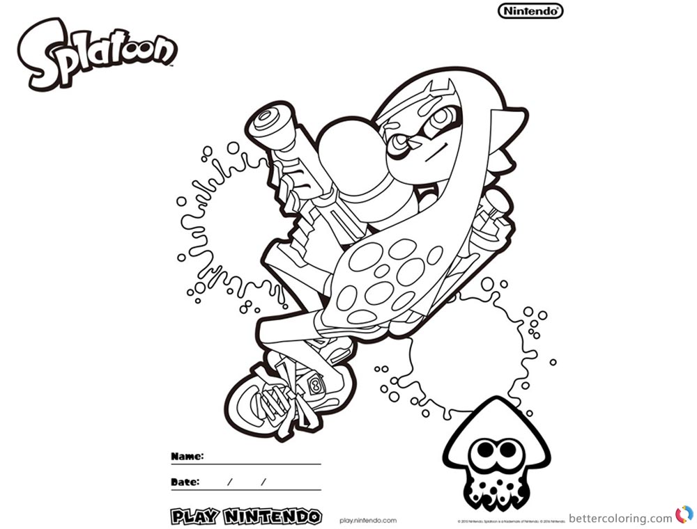 splatoon coloring pages coloring worksheet