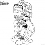 Splatoon Coloring Pages Cute Inkling Girl