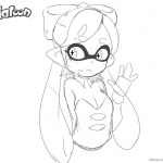 Splatoon Coloring Pages Cute Inkling Girl Say Hi