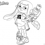 Splatoon Coloring Pages Cute Inkling Girl