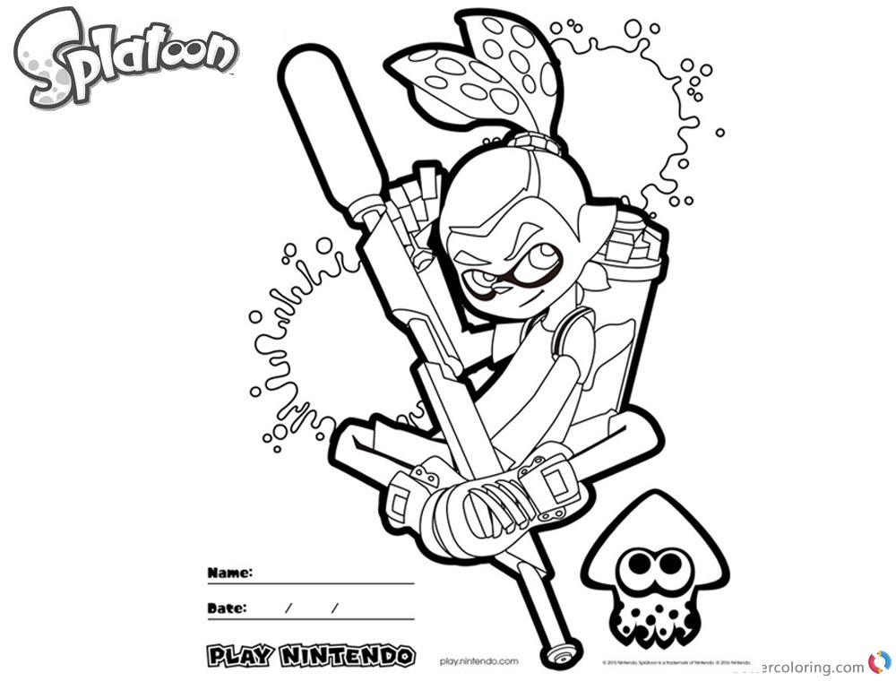 Splatoon Coloring Pages Inkling Coloring Sheet printable
