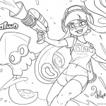 Splatoon Coloring Pages Inkling Fan Drawing by sweetstellar