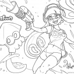 Splatoon Coloring Pages Inkling Fan Drawing by sweetstellar