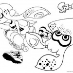 Splatoon Coloring Pages Inkling Girl and Squid Running