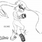 Splatoon Coloring Pages Splater Girl Sketch by chompezz