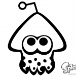 Splatoon Coloring Pages Squid Black and White