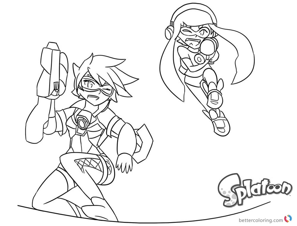 Splatoon Coloring Pages x Overwatch Lineart printable