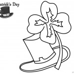 St Patrick Day Coloring Pages Four Leaf Clover a hat