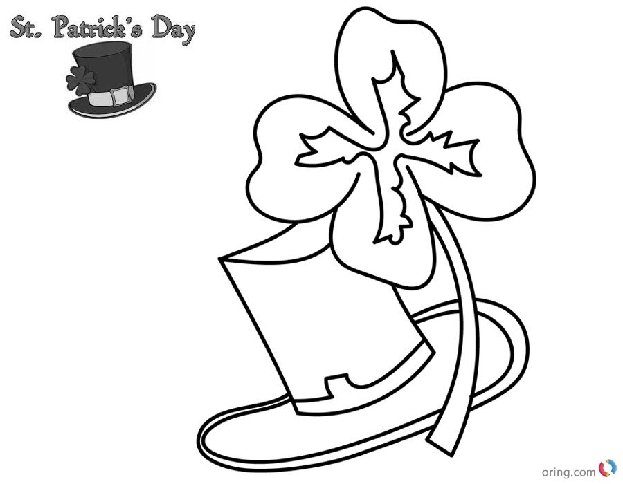 St Patrick Day Coloring Pages Four Leaf Clover a hat printable