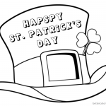 St Patrick Day shamrock coloring pages top hat