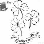 Happy St Patricks Day Shamrock Coloring Pages three flowers