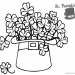 St Patricks Day Shamrock coloring pages flowers in hat
