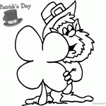 St Patricks Day coloring pages with four leaf clover