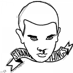 Stranger Things Coloring Pages Eleven Head lineart