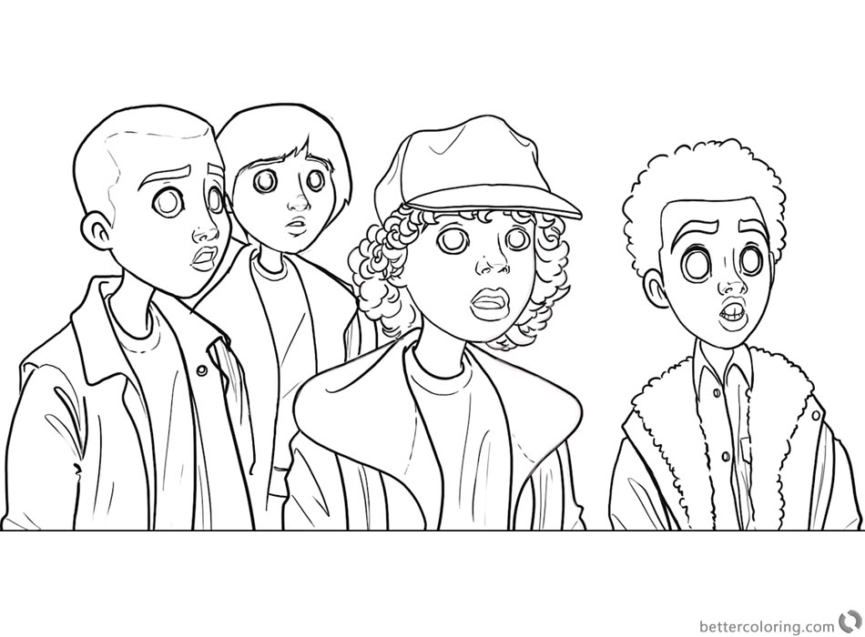 Stranger Things Coloring Pages Kids art by Diana David Free Printable