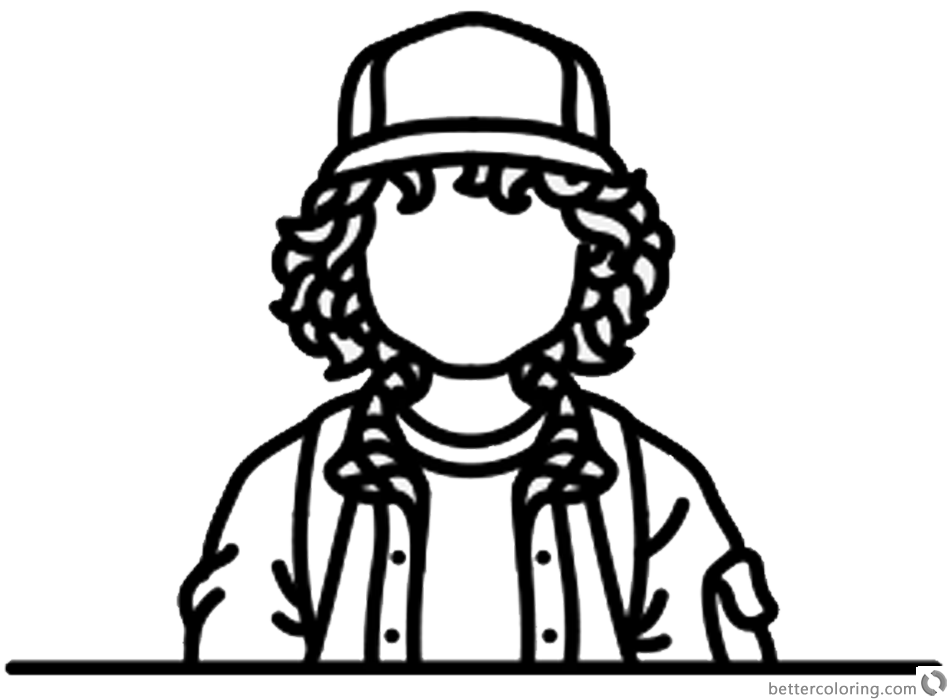 Stranger Things Coloring Pages No Face Dustin Henderson by Sofia Free