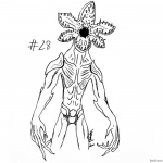 Stranger Things Coloring Pages inktober demogorgon