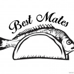 Taco Coloring Page Best mates with Fish