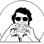 Taco Coloring Page Man Eating Taco