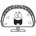 Taco Coloring Page Smile Cartoon Taco