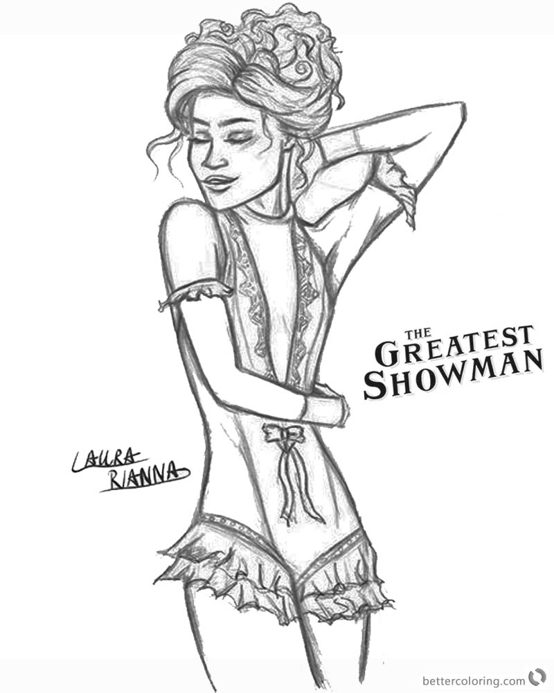 The Greatest Showman zendaya Coloring Pages Anne Fan Sketch printable