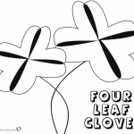 Two Four leaf clover coloring pages
