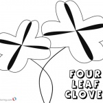 Two Four leaf clover coloring pages