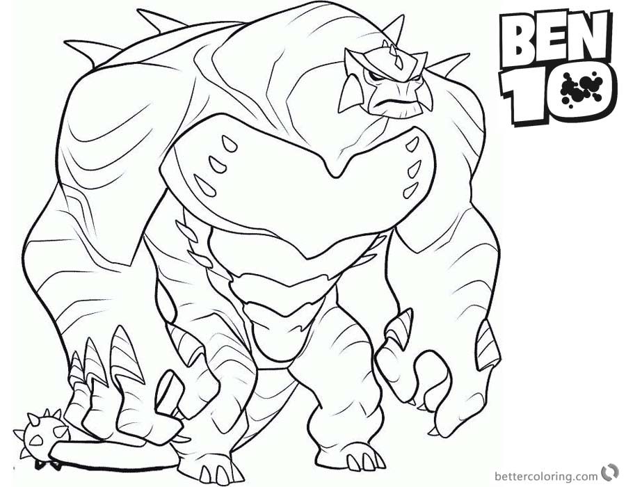 Ultimate Humungousaur Ben 10 Coloring Pages Alien Force printable for free