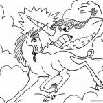 Unicorn and Narwhal Coloring Pages Fighting
