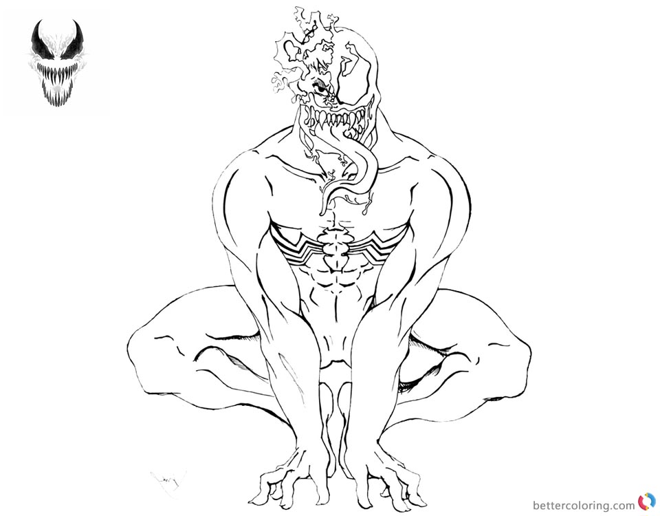 Venom Coloring Pages Amazing Lineart by lgsg_9sniper01 printable and free