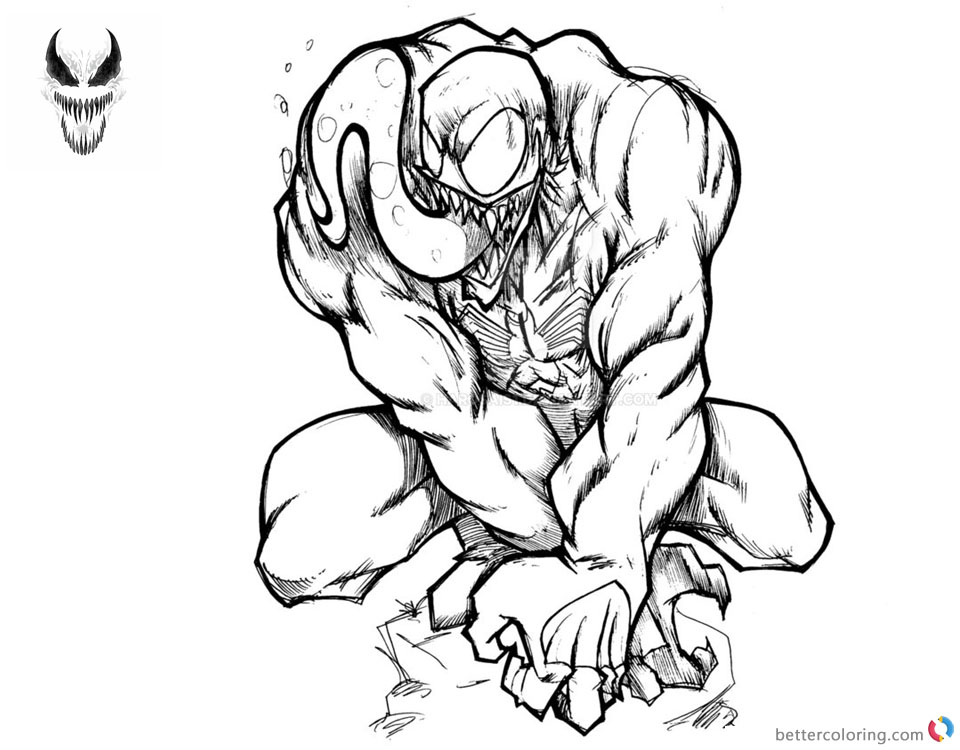Cute Venom Coloring Page