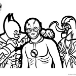 Venom Coloring Pages Batman Venom and The Flash